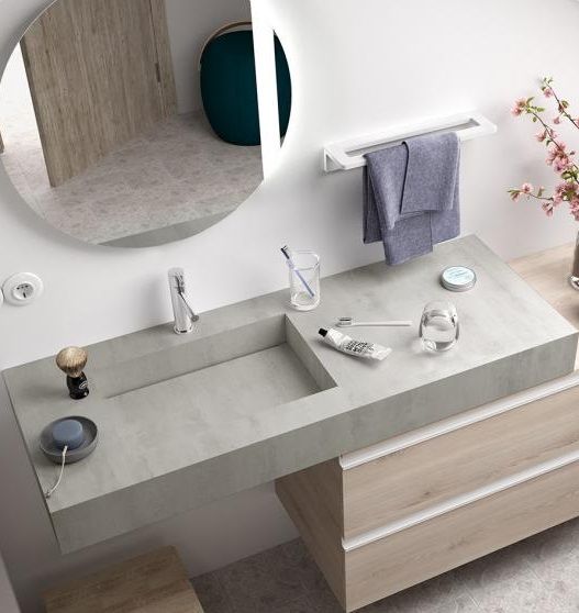 Encimera mueble baño compakt cemento lavabo integrado ( a medida)