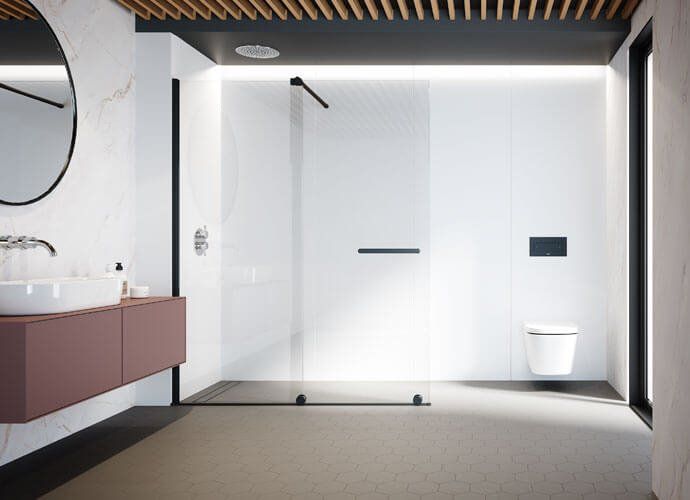 vanity vy 250 profiltek mampara ducha acabado negro profiltek