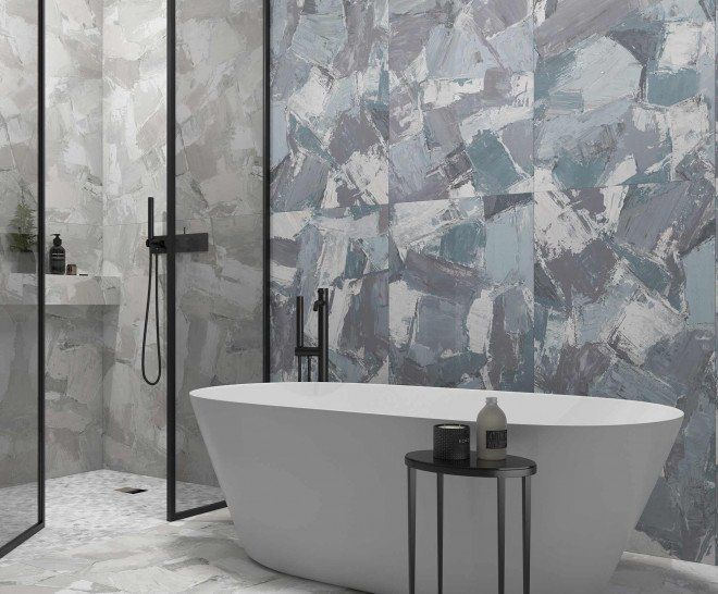 oleo bano ducha artistica azulejos colores rect big