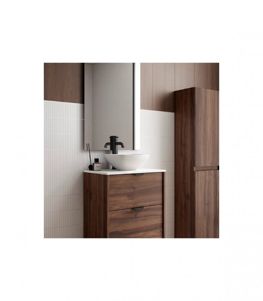 mueble de bano midi 2 cajones 60 con lavabo sobre encimera promocion