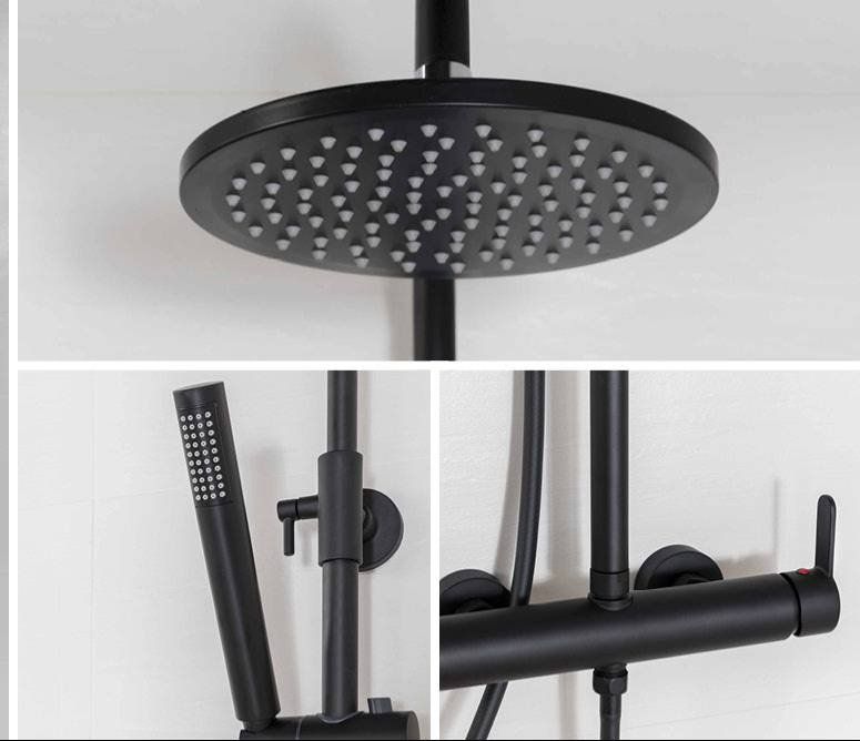 grifo rondo ducha negro