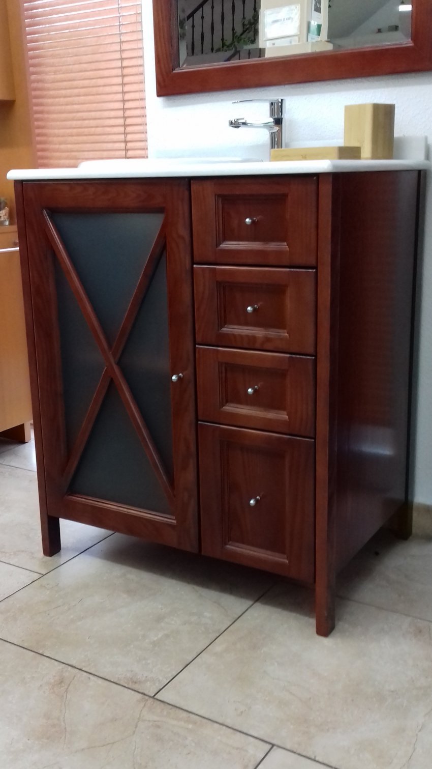 MUEBLE BAÑO 70 COLOR MADERA FRESNO CAOBA | COMERCIAL BONILLA